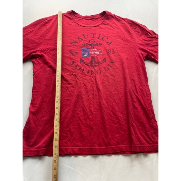 Nautica Sailing Div Shirt Mens Size 2XL Red Short Sleeves Crew Neck Casual - Picture 3 of 5
